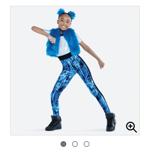 Revolution Break the Ice - Blue Spandex & Fuzzy Vest Dance Costume - Picture 1 of 1